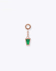 Linda Chain Charm - 14K ROSE - Emerald