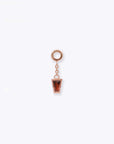 Linda Chain Charm - 14K ROSE - Garnet