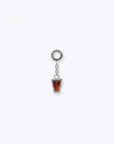 Linda Chain Charm - 14K WHITE - Garnet