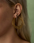 Hex Stud Orbit Charm - 14K WHITE