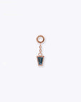 Linda Chain Charm - 14K ROSE - London Blue Topaz