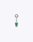 Linda Chain Charm - 14K WHITE - Emerald