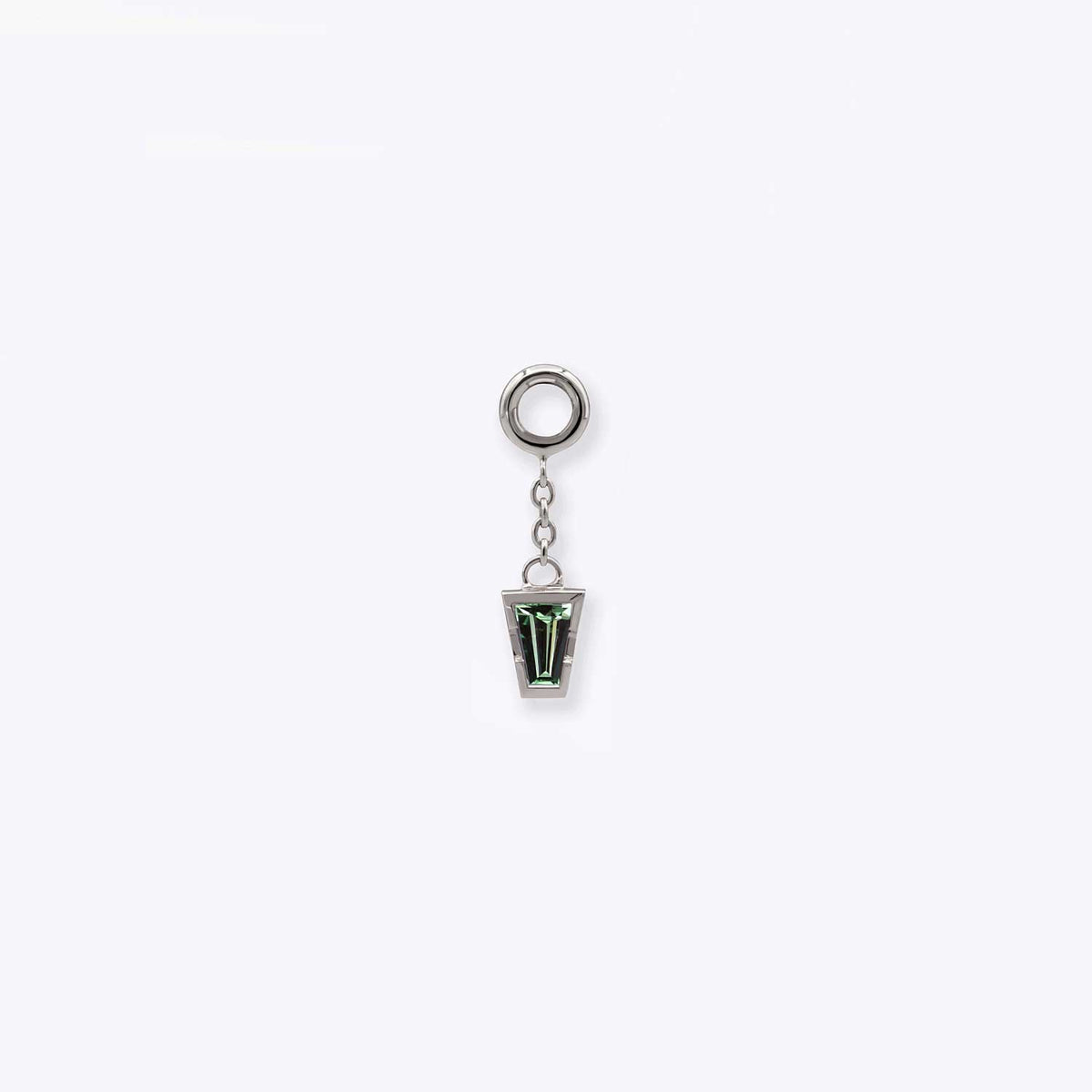 Linda Chain Charm - 14K WHITE - Montana Sapphire