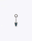 Linda Chain Charm - 14K WHITE - London Blue Topaz
