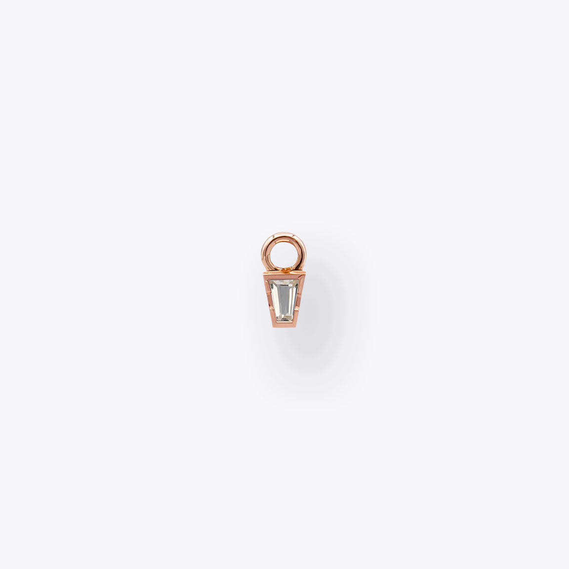 Linda Charm - 14K ROSE - White Topaz