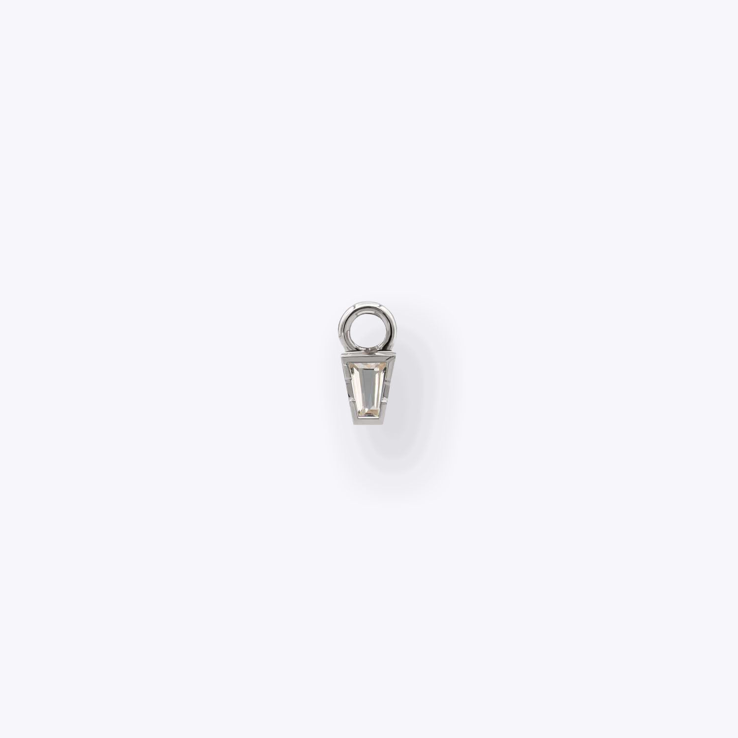 Linda Charm - 14K WHITE - White Topaz