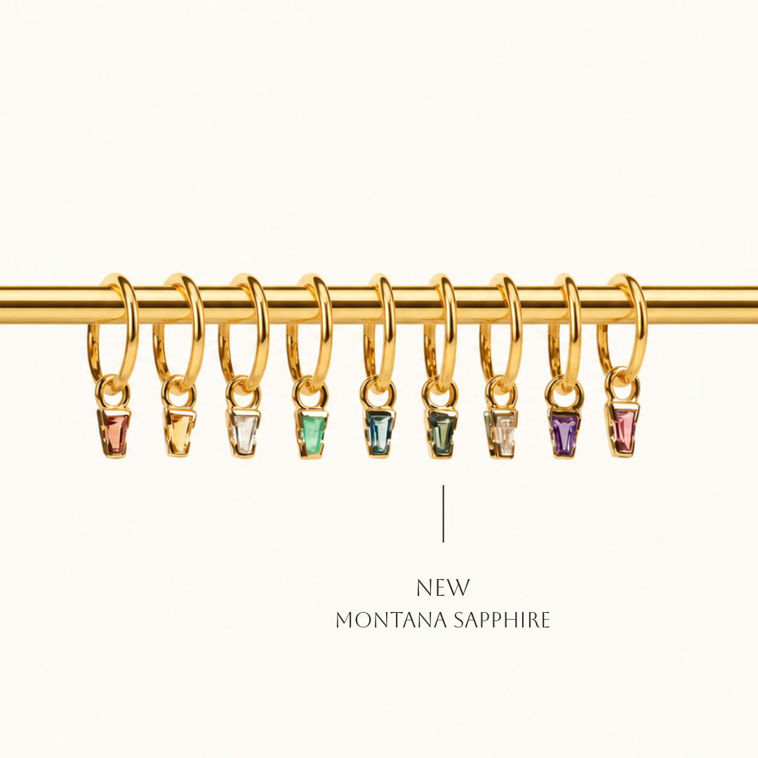 Linda Charm - 14K YELLOW - Montana Sapphire