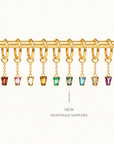 Linda Chain Charm - 14K WHITE - Montana Sapphire