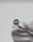 Video of threadless end affixed to post being moved around to show height, sides, and gemstone