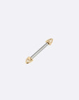 Threadless end affixed to each end of a straight barbell